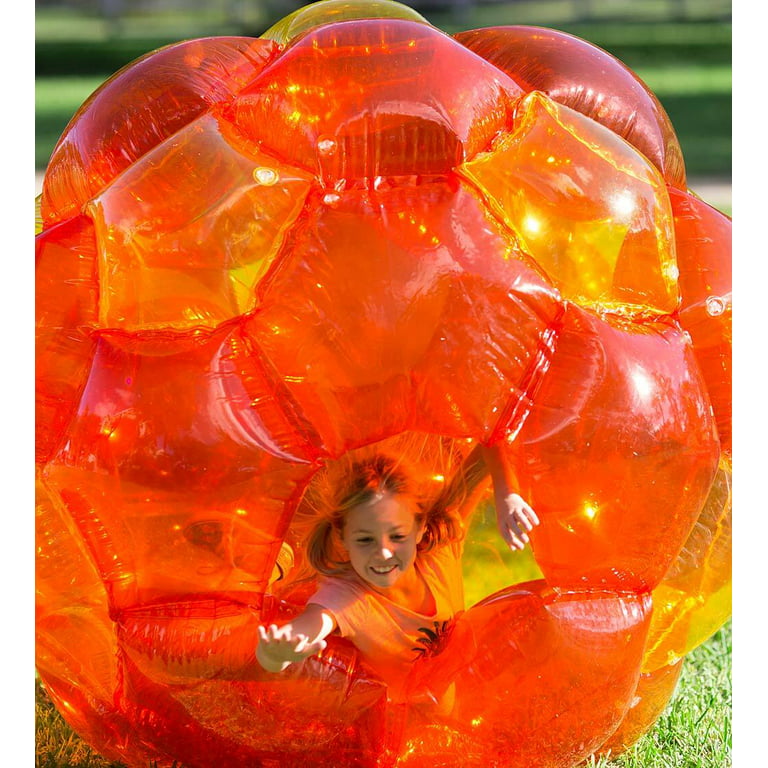 Orange and Yellow Incred-a-Ball GBOP Great Big Outdoor Play Inflatable Blow Up Bubble Soccer Zorb Ball Heavy Duty Durable PVC Vinyl 65 